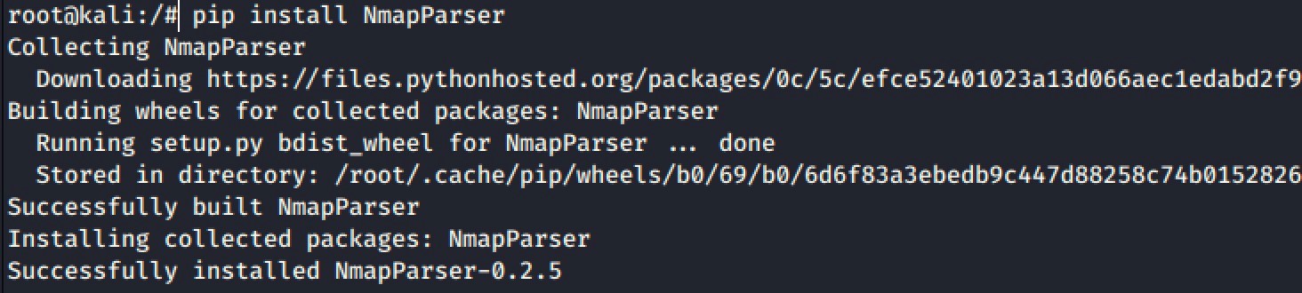pip install NmapParser