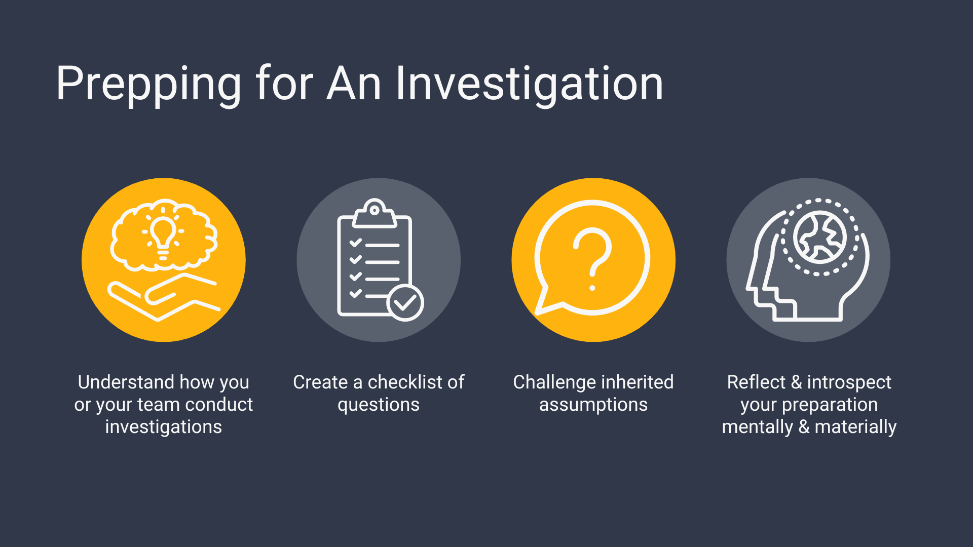 How to prepare or set the initial objective for your investigations
